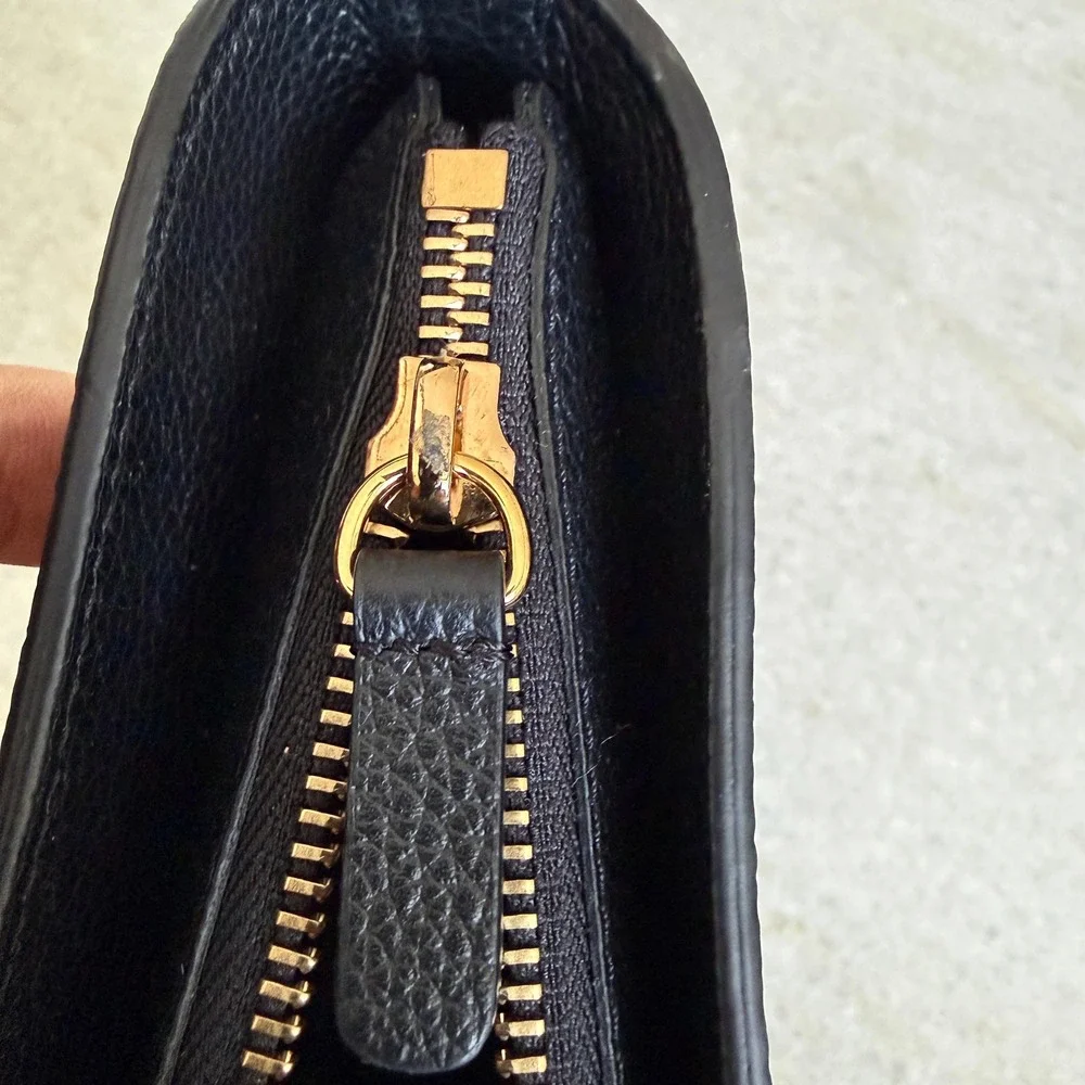 Versace Virtus‎ Small Hobo Bag Black Grained Leather Gold Barocco V